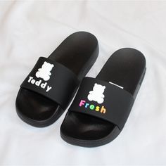 Size 4 Brand New Trendy Black Sandals For Streetwear, Trendy Black Non-slip Sandals, Teddy Fresh, Fresh Shoes, Women Brands, Women's Shoes Sandals, Shoes Sandals, Slides, Size 4