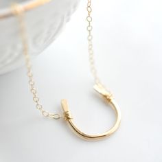 Gold Horseshoe Necklace  Equestrian Jewelry  by bellezamia on Etsy Everyday Necklace Gold, Horseshoe Necklace Gold, Layering Jewelry, Minimalist Necklace Gold, Lover Girl, Horseshoe Necklace, Equestrian Jewelry, Turquoise Jewelry Native American, Hammered Gold