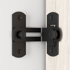 an image of a door handle on a wooden door