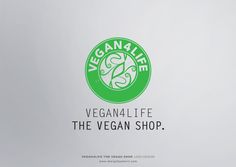 the vegan life logo is displayed on a white background with green lettering and an image of a plant