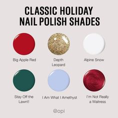 Christmas Opi Nails, Christmas Nail Colors 2024, Opi Nail Polish Colors Winter 2023, Opi Christmas Nails, Opi Gel Holiday Colors, Opi Gel Polish Colors Winter, Winter Opi Gel Colors, Opi Gel Polish Colors Winter 2023, Christmas Nail Colors Winter