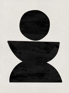 a black and white poster with an abstract shape