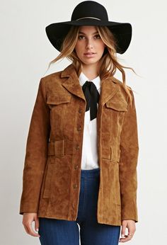 SUEDE | Forever 21 Shirt Jacket Outfit Women, Shirt Jacket Outfit, Camila Morrone, Suede Blazer, Brown Suede Jacket, Suede Coat