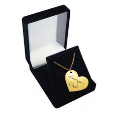 "IMPORTANT NOTE: For Expected Delivery for Father's Day please order by June 9th. I recommend ordering with Priority Mail (usually 2-3 business days but can be longer). However I can only guarantee Priority Express Mail shipping will arrive in time. A custom gold filled heart necklace personalized with actual handwriting you provide. ◆ 2-5 days processing time before an order ships out ◆ Fast Shipping! ◆ 14k Gold Filled (Doesn't flake or tarnish like gold plating) ◆ A mock up is sent to you of y Gold Jewelry With Gift Box For Father's Day, Customizable Gold Heart Necklace For Mother's Day, Customizable Gold Heart Necklace For Gift, Customized Gold Heart Necklace For Gift, Gold Heart Shaped Necklace For Father's Day, Gold Heart Necklace For Valentine's Day Personalized Gift, Gold Heart Necklace With Custom Name For Anniversary, Customizable Gold Heart Pendant Necklace, Gold Heart Necklace With Custom Name For Gift