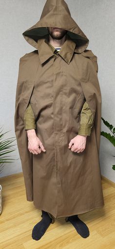 Military rubberized raincoat USSR army. Military Style Waterproof Hunting Outerwear, Khaki Utility Raincoat For Outdoor, Khaki Techwear Winter Raincoat, Khaki Weatherproof Winter Raincoat, Khaki Hooded Techwear Raincoat, Khaki Waterproof Hooded Raincoat, Khaki Weatherproof Outerwear For Rainy Weather, Weatherproof Khaki Outerwear For Rainy Weather, Waterproof Khaki Raincoat For Rainy Weather