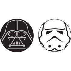 two star wars emblems, one with darth vader and the other with stormtro