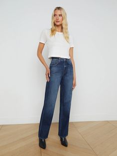 L'AGENCE - Jones Ultra High-Rise Stovepipe Jean in Trenton Stovepipe Jeans, Stylish Clothes For Women, Fall Shopping, Trina Turk, Bottom Clothes, Denim Pant, Sweater Skirt, Pocket Design, Sweater Jacket