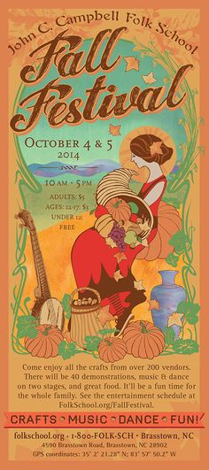 the fall festival poster for arts and crafts