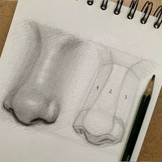 a pencil drawing of two feet and one foot