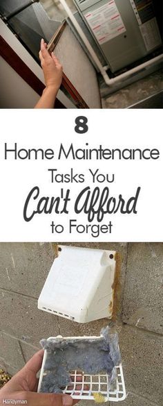 a person is holding an object in their hand and the words 8 home maintenance tasks you can't afford to forget