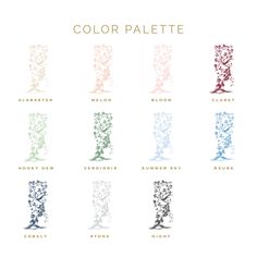 the color palettes for different trees