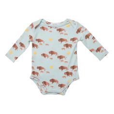 Bison Onesie – DESTINY THEORY Fitted Summer Onesie For Bedtime, Cotton Onesie With Dinosaur Print For Summer, Summer Cotton Onesie With Dinosaur Print, Cotton Summer Onesie With Dinosaur Print, Long Sleeve Printed Onesie For Summer, Long Sleeve Printed Summer Onesie, Summer Long Sleeve Printed Onesie, Fitted Printed Onesie For Loungewear, Casual Printed Bodysuit For Playtime