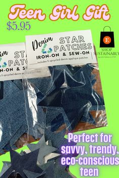 an ad for iron - on and sew - on clothing with the text teen girl gift