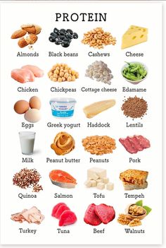 Good Protein Foods, Good Protein, Healthy Weight Gain Foods, Food To Gain Muscle, Protein Meal Plan, Weight Gain Diet, Weight Gain Meals, Protein Food