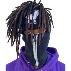 For Dreads n high tops. Open top. Fun reflective zip up ski mask, balaclava black with goat emblem. One size fits all. its stretchy Casual Streetwear Balaclava, Black Full Face Balaclava For Streetwear, Windproof Hooded Balaclava For Streetwear, Casual Balaclava Beanie For Streetwear, Casual Hooded Balaclava For Streetwear, Black Casual Balaclava For Streetwear, White Balaclava, White Goat, Dread Head