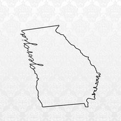 the state of california is shown in black ink on a white background with damask