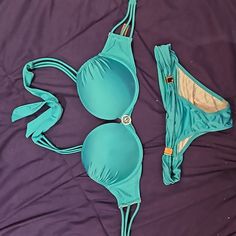 New. Doesn't Have Tags But Never Worn. Victoria Secret Swim, 2 Cups, Push Up Bra, Womens Swim, Push Up, Victoria's Secret, Color Blue, Swimming, Bra