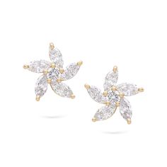 Gilda Jewelry Rose | Diamond Earrings | 0.78 Cts. | 18K Gold 18K Yellow Gold Pair 0.78 Cts. Diamonds Diamond earring