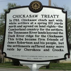 a sign describing the history of chickasaw treaty