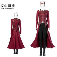 (eBay) Scarlet Witch Wanda Cosplay Costume Cosplay Full Set Adult Woman Customizable Wanda Maximoff Cosplay, Scarlet Witch Costume, Full Body Costumes, Scarlet Witch Marvel, Designer Jumpsuits, Costumes Ideas, Witch Costume, Cosplay Characters, Wanda Maximoff