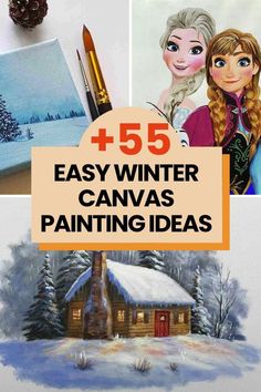 Are you looking for some inspiration for your winter paintings or feel creative on Christmas Eve? In this post, you’ll find 50+ winter canvas painting ideas to enjoy the holiday season by exploring your creativity while working on your painting skills. Visit the blog to see more Winter Paintings On Canvas Acrylics Easy, Paint And Sip Christmas, Easy Winter Canvas Painting, Diy Christmas Paintings On Canvas, Winter Canvas Painting Ideas, Winter Canvas Painting, Easy Christmas Paintings For Beginners, Kids Christmas Painting, Canvas Painting Ideas For Kids