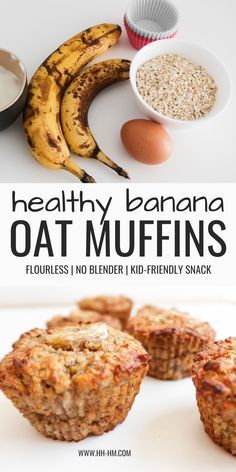 the healthy banana oat muffins are ready to be eaten