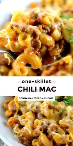 Skillet Chili, Chili Dinner, Chili Mac Recipe, Recipes Skillet, Chili Mac, Pantry Ingredients, One Skillet Meals, One Skillet, Beef Casserole Recipes