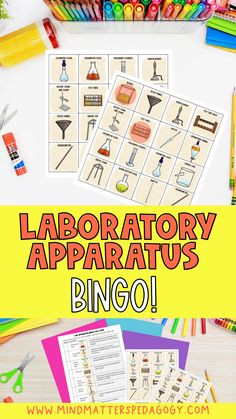 an image of laboratory apparatuss with the words,'laboratory appraiius bingo