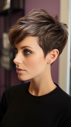 Modern Marvels: 17 Short Haircuts for Trendsetting Women Over 50 New Short Hairstyles, Short Hair Styles For Round Faces, Very Short Hair, Haircut For Thick Hair, Bob Haircut