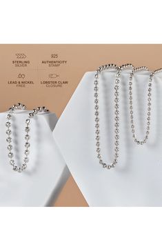 Perfect to layer or wear solo, this crescent-textured ball-chain necklace is crafted in Italy from polished sterling silver for elegant shine. Sterling silver Made in Italy Classic Slippers, Ball Chain Necklace, Ring Watch, Flip Flop Slippers, Clutch Pouch, Silver Moon, Sweaters And Leggings, Keep Jewelry