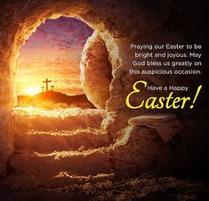 an easter card with the words, praying our easter to be bright and joyous may god pleases greatly on this auspicious occasion