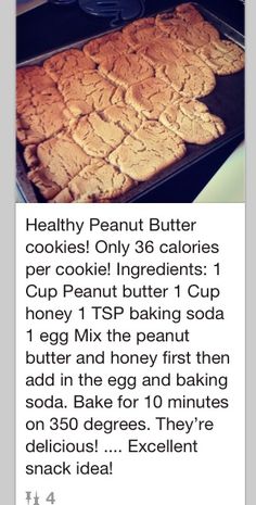 the recipe for healthy peanut butter cookies is shown in an instagramtion with caption