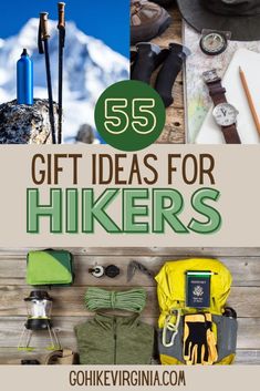 the cover of 55 gift ideas for hikers