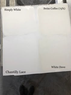 the white paint is labeled in three different colors, and it looks like they are ready to be painted