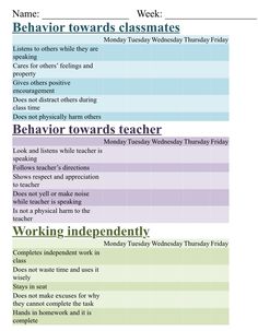 a table that has different types of words and phrases for each subject in the text