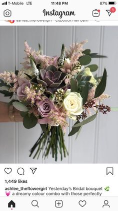 a bouquet of flowers is displayed on the instagram page for instagrams and likes