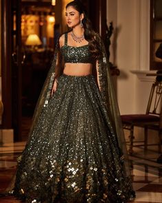 5 Designers You Must Check Out For A Sequinned Lehenga Of Your Dreams | WedMeGood Strappy Blouse, Sequin Blouse