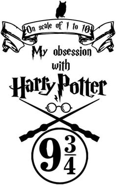 harry potter poster with the number nine and an owl