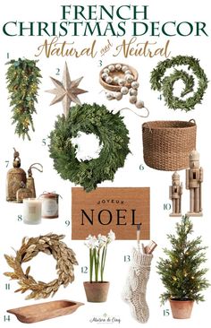 french christmas decor natural and neutral