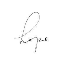 the word hope written in cursive handwriting