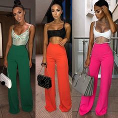 High Waist Wide Leg Pants, Pretty Blouses, Jumpsuits And Romper, Women Bags Fashion, Streetwear Women, Fashion Mode, Sarasota