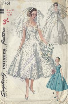 This Patterns & Blueprints item by Vintagepatterns2sew has 64 favorites from Etsy shoppers. Ships from United Kingdom. Listed on Aug 14, 2023 Vintage Wedding Dress Sewing Patterns, 1950s Wedding Dress Tea Length, Vintage Wedding Dress Pattern, Wedding Gown Patterns, Grace Kelly Wedding, Wedding Dress Sewing Patterns, Gown Sewing Pattern, Simplicity Dress, Wedding Dress Patterns