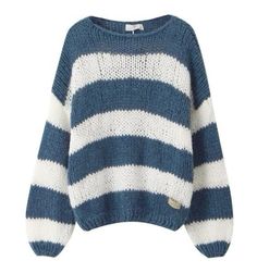 Best Fall Sweaters, Chunky Striped Sweater, Shops To Buy Clothes, Stripy Jumpers, School Clothes Ideas, Aesthetic Jumpers, Preppy Jumper, Fall Sweater Outfits, Navy Clothes