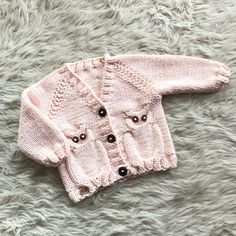 Baby Owl sweater pale melon Knit Toddler Sweater, Baby Sweater Knit