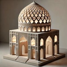 a model of a building made out of paper