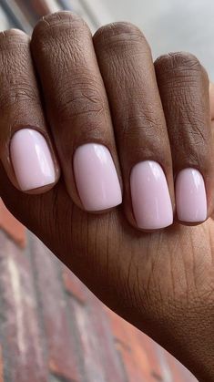 Milky Pink Nails, Pink Nails Opi, Short Summer Nails, Classy Almond Nails, Natural Nails Manicure, Milky Pink, Pink Gel Nails