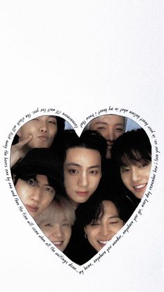 a group of people in the shape of a heart on a white background with words written below