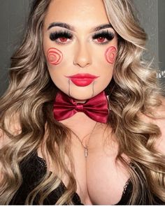 Halloween Makeup For Office, Saw Halloween Makeup, Saw Costume Female, Billy The Puppet, Office Halloween