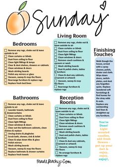 a printable summer cleaning checklist with the words, tips and instructions to clean it