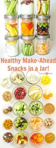 the healthy make - ahead snacks in a jar are great for lunches and desserts